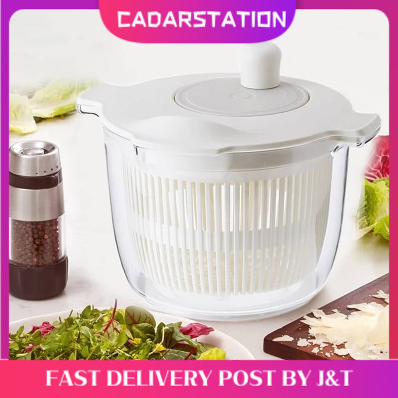 CS_ Rotary Salad Spinner Dehydrated Machine Manual Salad Dehydrator  Vegetable Colander Water