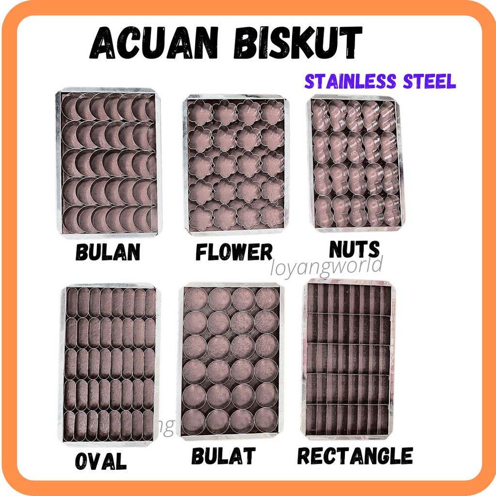 Acuan Biskut Kembar Biscuit Link Cutter Cookies Cutter Mazola Mama Carey Bangkit Almond Bulat/Jejari/Ovul/Sabit Biskut