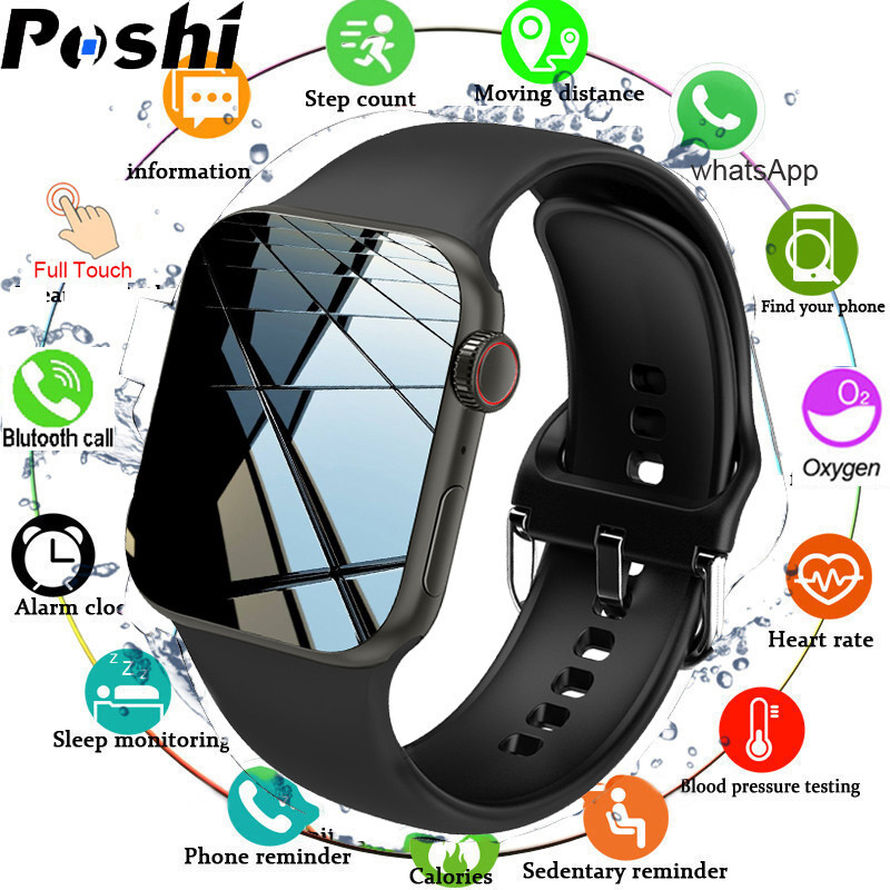 POSHI Bluetooth Call Smart Watch for Men Original Brand Waterproof Sports Watch Women Full Touch Screen Fitness Smart Digit Watch for Android IOS Jam Tangan Lelaki