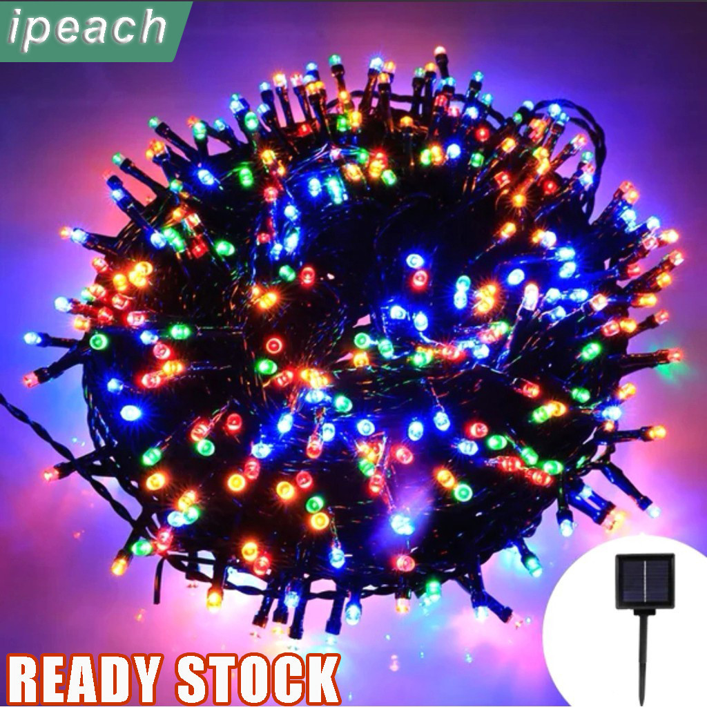 Outdoor LED Solar Fairy String Lights 300/200/100LED Waterproof Lampu Raya Garden Decor Lighting Christmas light