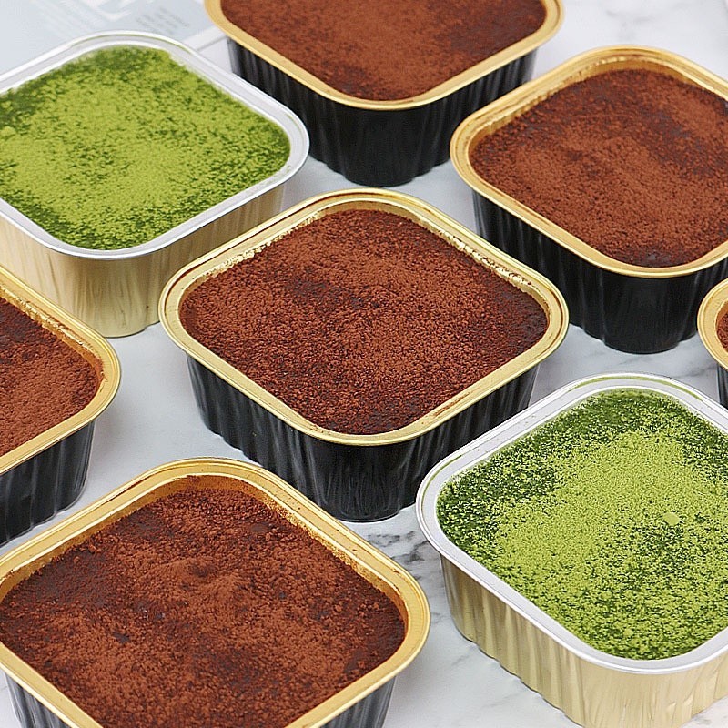 150ml Microwave Oven Safe Baking Aluminium Mould Foil Cup Cake Square Tin Mousse Macaroni Cheese Box With Clear Lid