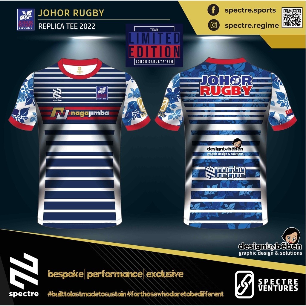 SPECTRE | JOHOR RUGBY U19 CHAMPION 2022 OFFICIAL MERCHANDISE | ROUND NECK TEE