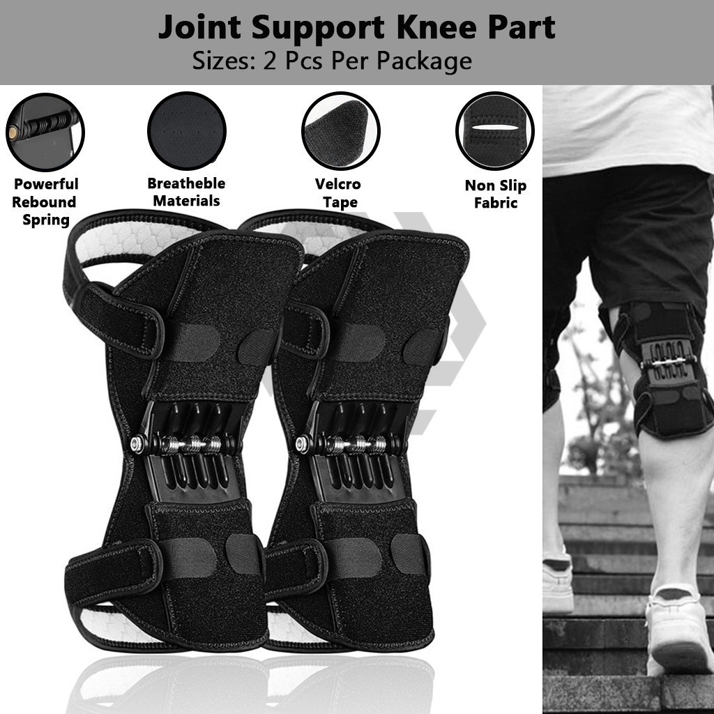 3H 2PCS Sokongan Lutut Berkuasa | Knee Stabilizer With Spring | Joint Support Untuk Hiking & Jogging