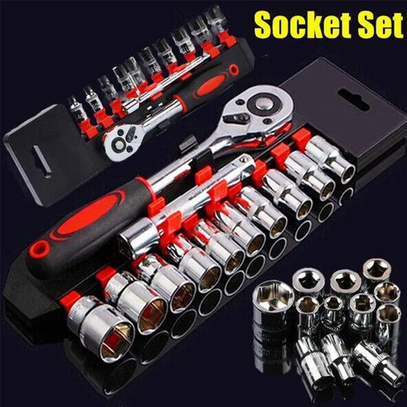 Tool kit 12 in 1 Socket set Chrome Vanadium Combination half Socket Wrench Set with Ratchet Spanner Car Repair Tool Set