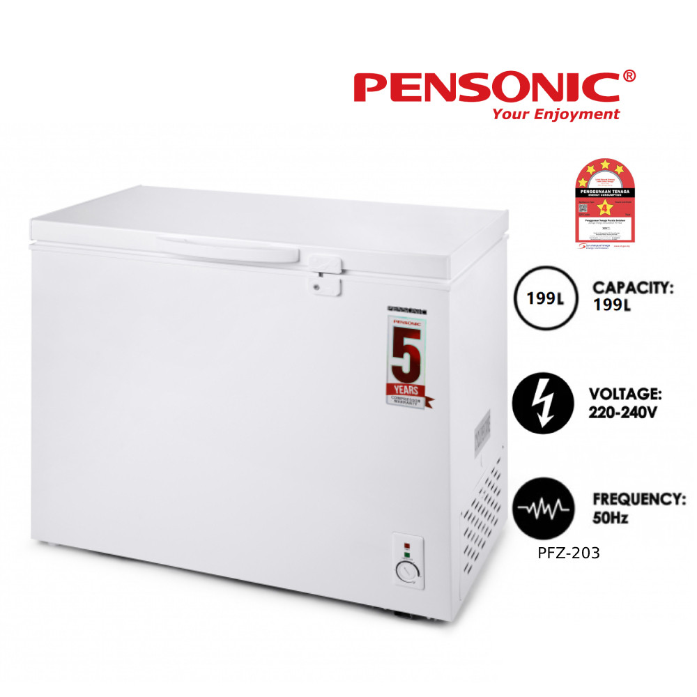 Pensonic Freezer 199L Chest Freezer PFZ-203 Peti Beku 冷冻箱 PFZ203