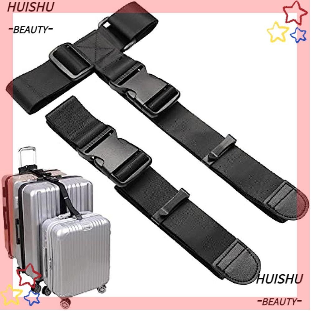 HUISHU Luggage Straps, Fixed Anti-lost Luggage Packing Belt, Portable Tying Rope Adjustable Baggage Belts Travel Accessories