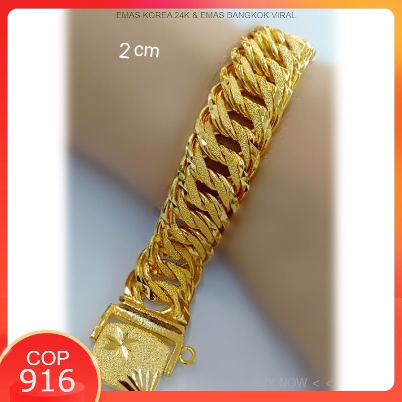 Emas BangkokGelang Tangan Lipan Kait (SAJAT) persis mcam emas ori 916 Gold bracelet jewelry