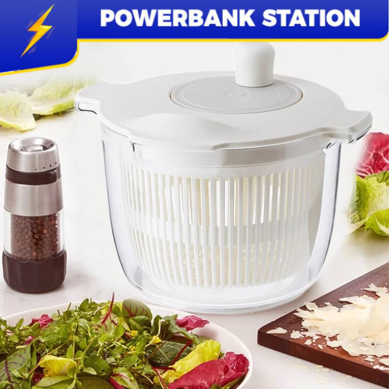 PSB_ Rotary Salad Spinner Dehydrated Machine Manual Salad Dehydrator  Vegetable Colander Water