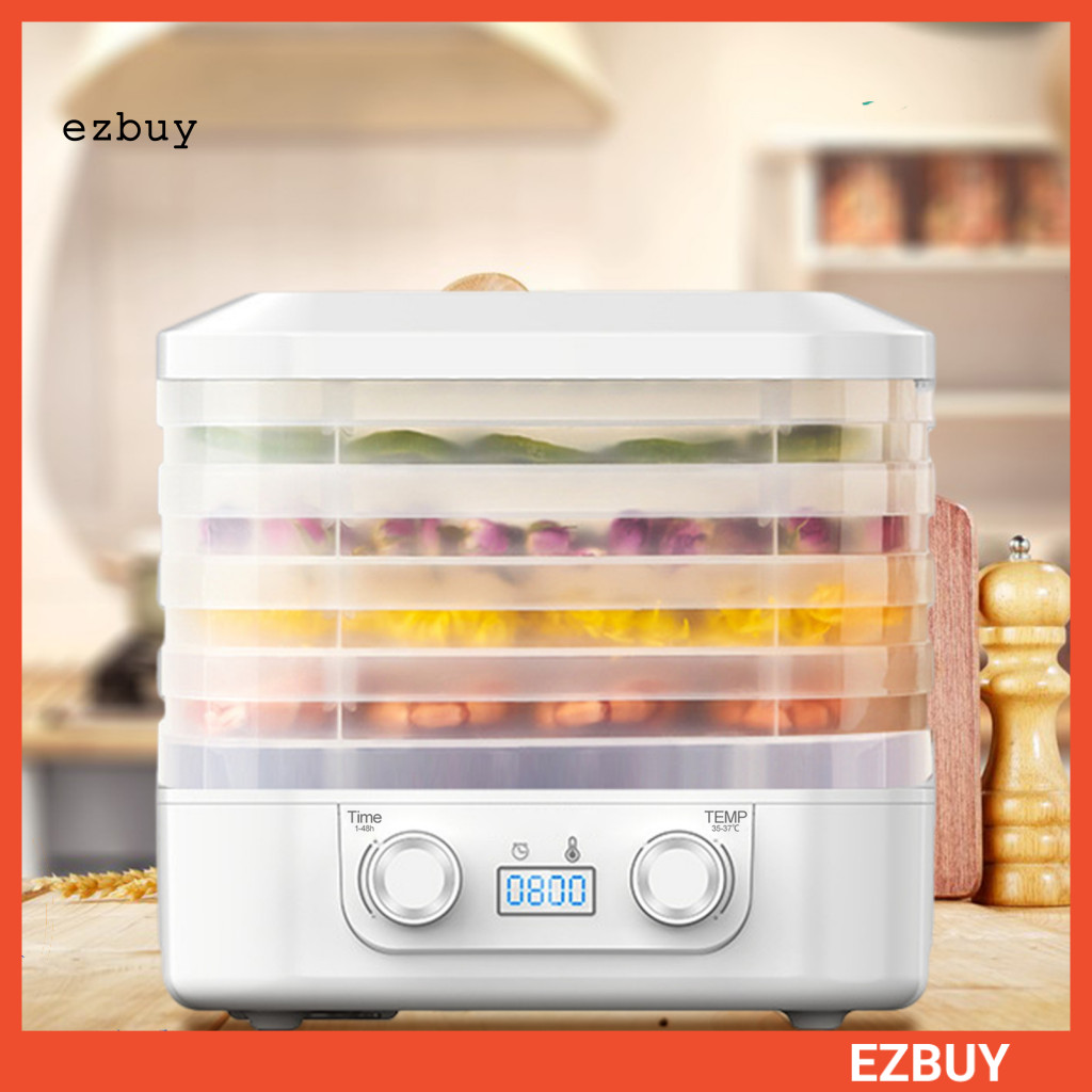 [EY] Compact Food Dehydrator Dry Fruit Machine Capacity Electric Food Dehydrator with Timer and Adjustable Temperature Bpa-free 5-layer Stackable Tray Uk Plug for Southeast