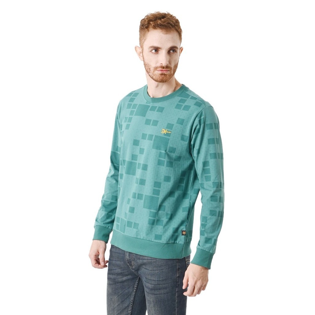 EXHAUST Long Sleeve Sweater-Dk. Blue/Green 1410