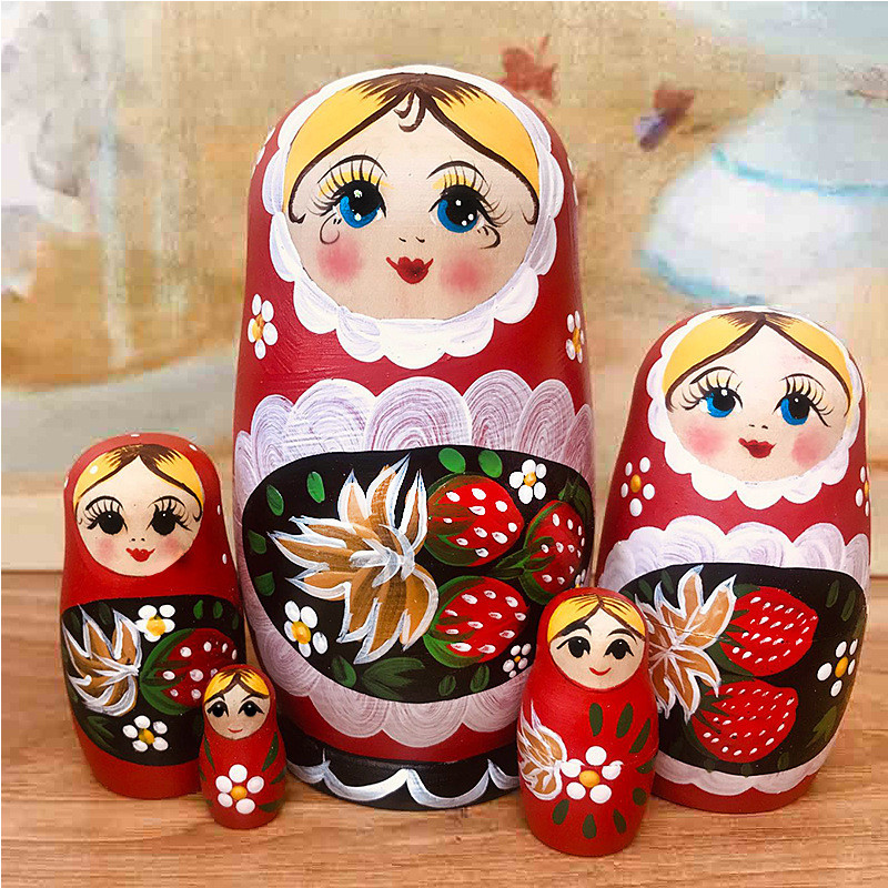 Ready Stock Ready Stock Shipment/Russian Dolls 5-Layer Toys Creative Birthday Gifts Travel Souvenirs Night Market Children's Small Toys