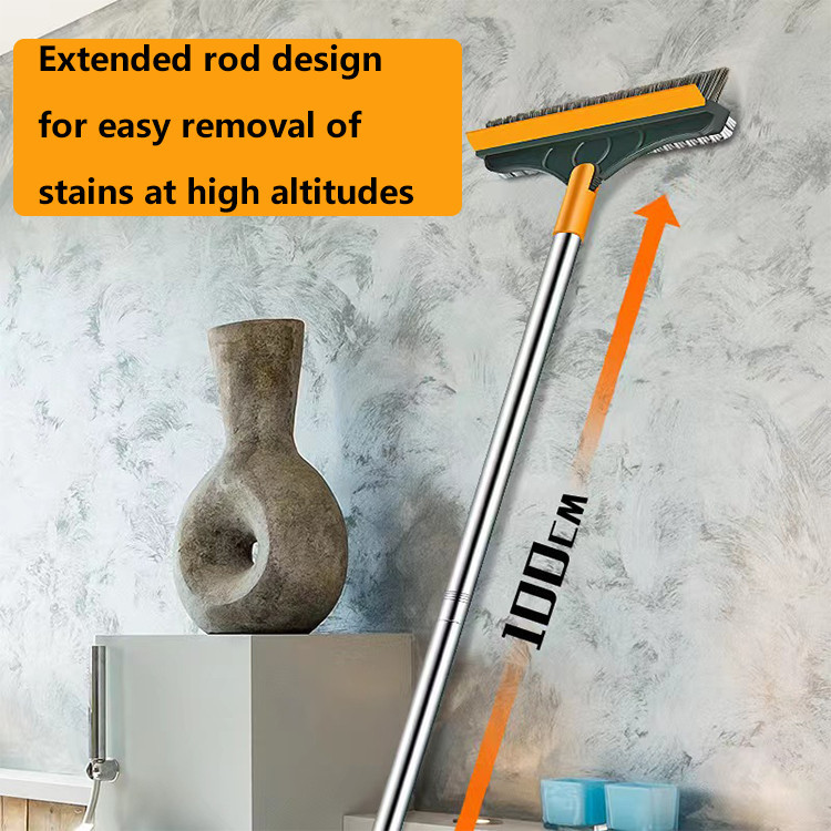 Floor seam brush, bathroom bathroom stainless steel rod hard bristle brush, cleaning toilet tiles without dead corners a