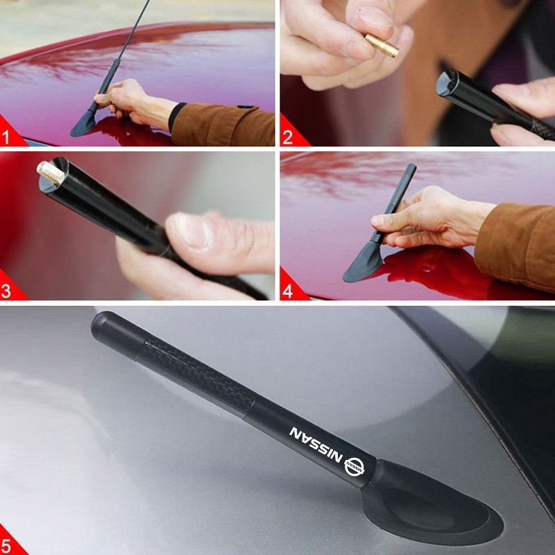 Quality Purpose 【New】12cm Short Car Antenna Mast Metal Roof Radio Aerial Replacement Supplies Nissan Juke Tiida T... - Image 2