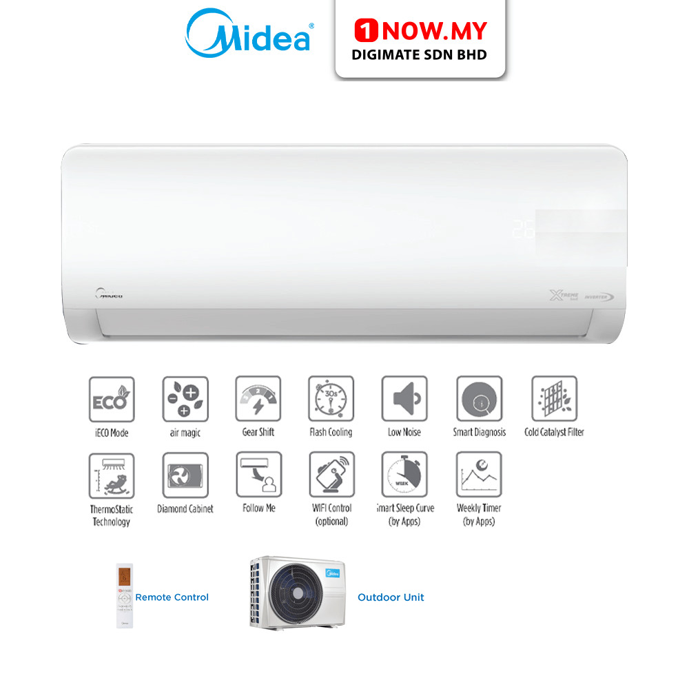 MIDEA 1HP 1.5HP 2HP 2.5HP Xtreme Save Inverter Air Conditioner MSXS-10CRDN8 / 13CRDN8 / 19CRDN8 / 25CRDN8 AC Air Con 冷气机