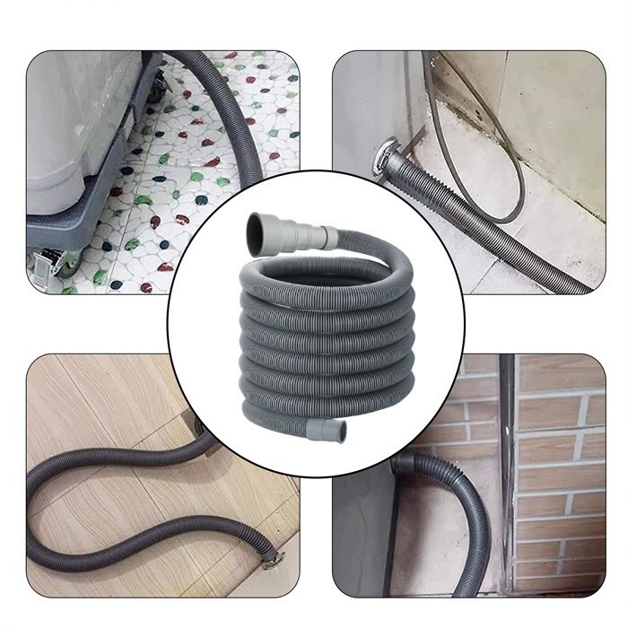 [PROMO] Washing Machine Hose Quality Dishwasher Drain Outlet Water Pipe 2m/4m | Paip Mesin Basuh Keluar Saluran Paip Air