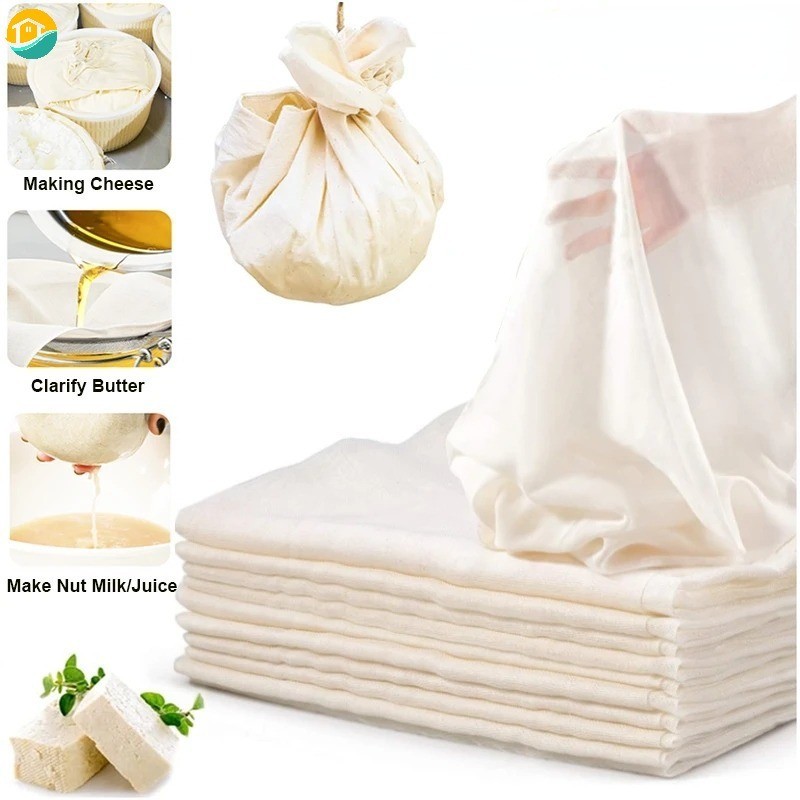 1Pc Reusable White Cotton Gauze Tofu Cheese Filter Cloth DIY Soy Pressing Baking Ferment Pastry Tools Kitchen Gadgets