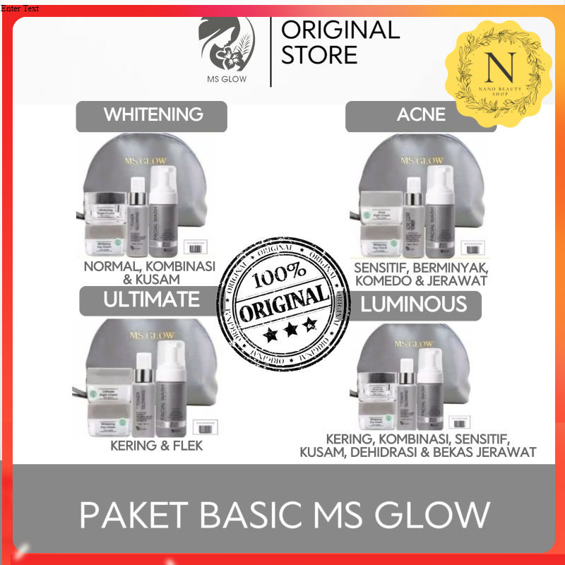 Ms Glow Skincare set (Whitening / Acne / Luminous / Ultimate) + FREE BAG