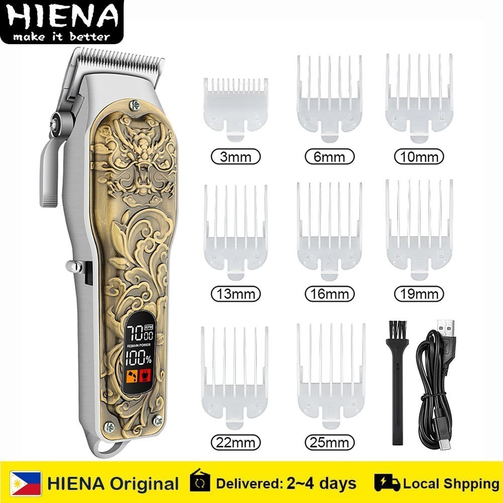 Hiena Wireless Electric Hair Clipper Razors R-Shaped Angle 8W Power Clipper Washable Clipper HYN-203L