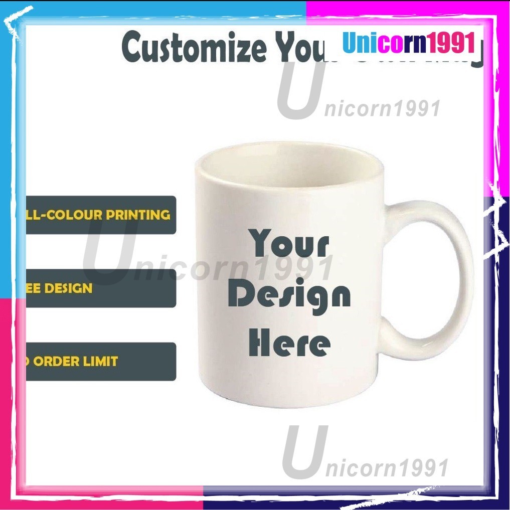 Murah Sekali Custom Print White Mug, Colour Mug (Photo & Logo Printing), Gift Mug | Personalized Mug | Corporate Mug