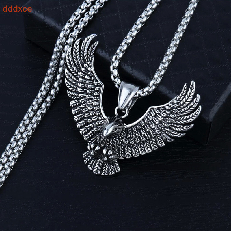 [dddxce] Mens Stainless Steel Vintage Flying Eagle Pendant Necklace Spiritual Jewelry