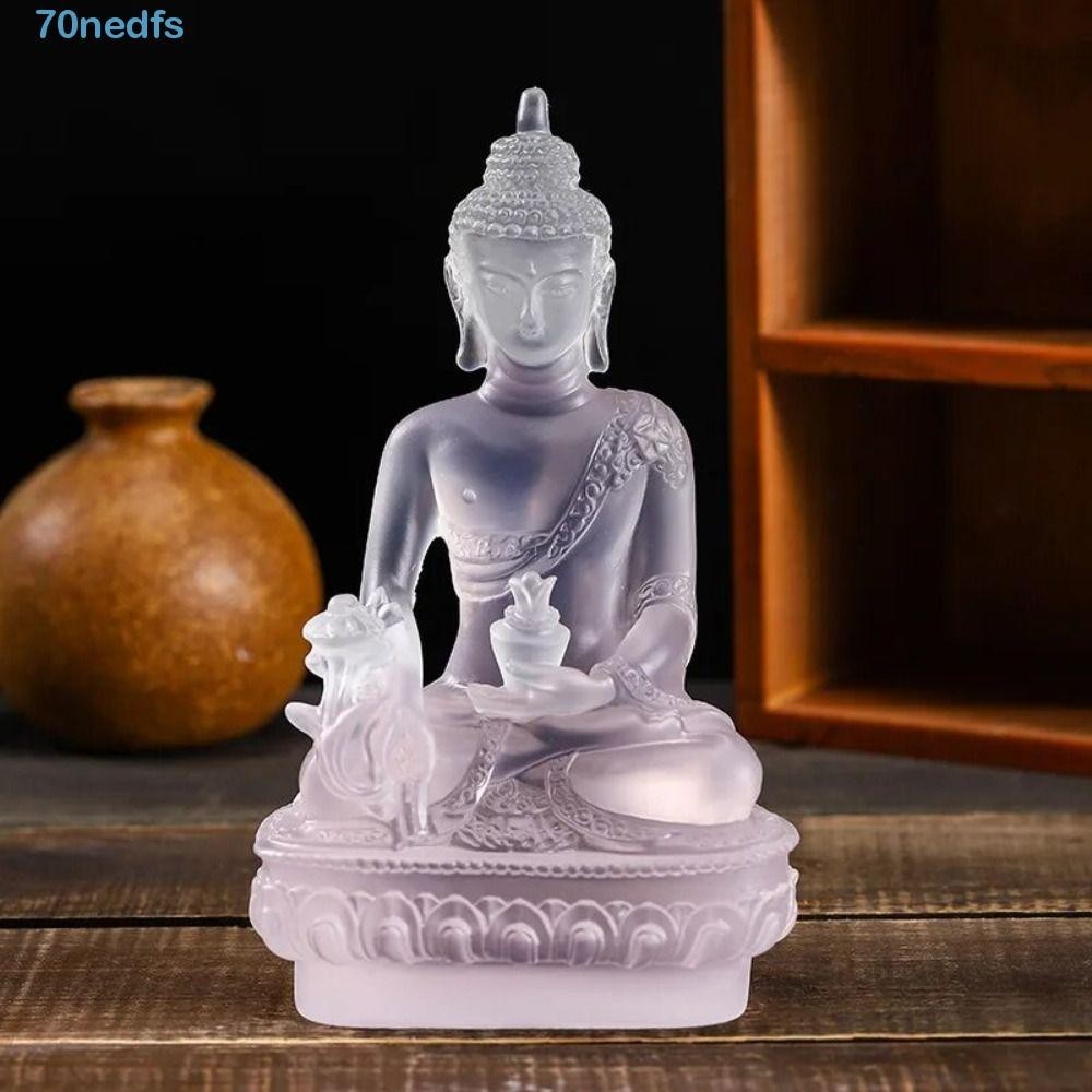 NEDFS Medicine Buddha Statue, Thai-style Resin Craft Resin Buddha Crafts, Creative Zen Ornaments Handmade|Buddhist Sculpture Desktop