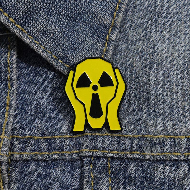 Nuclear Radiation Scream Art Expression Enamel Brooch Fun Spoof Backpack Badge Clothing Accessories Gift Jewelry for Friends