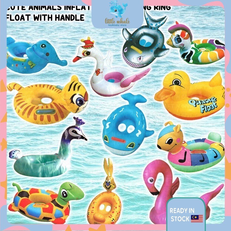 Cute Animals Inflatable Swimming Swim Ring Tube Float Pelampung Budak Pool Accesssories for Boys Girls Kids