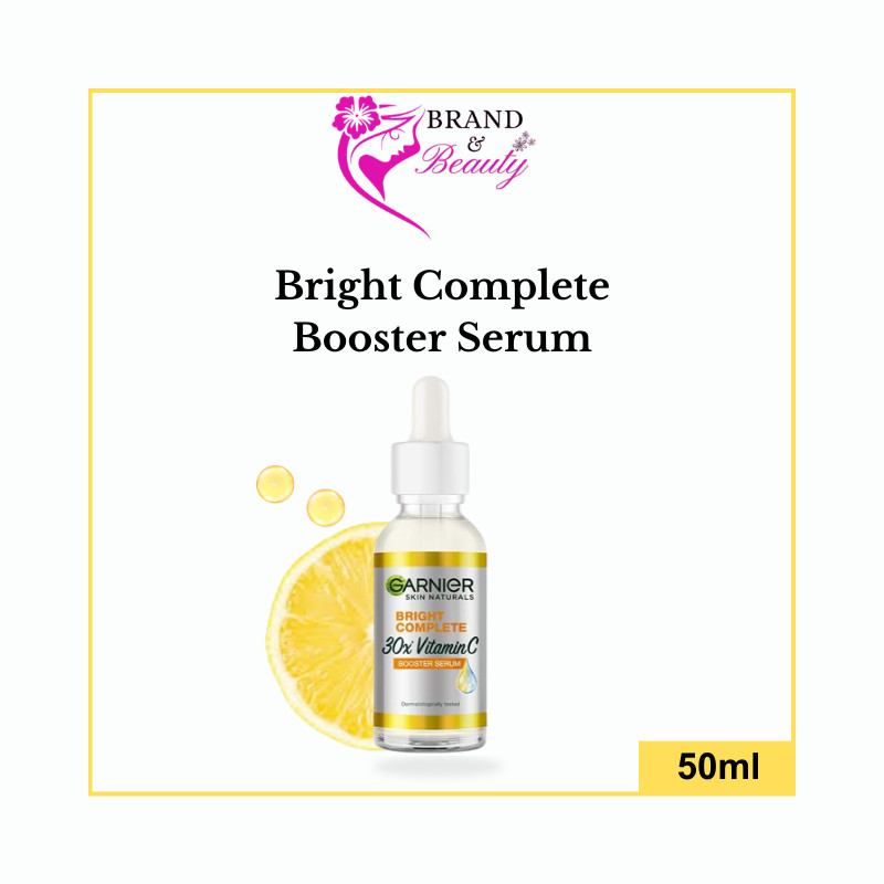 Garnier Bright Complete Booster Serum With Vitamin C I Fades Dark Spot I Fresh Yuzu Lemon Extract (50ml)