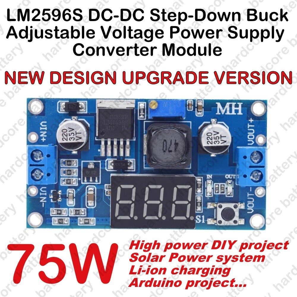 LM2596S DC-DC Buck Step-Down Adjustable DC Power Supply Converter Module Digital Voltage Regulator LED Digital Display
