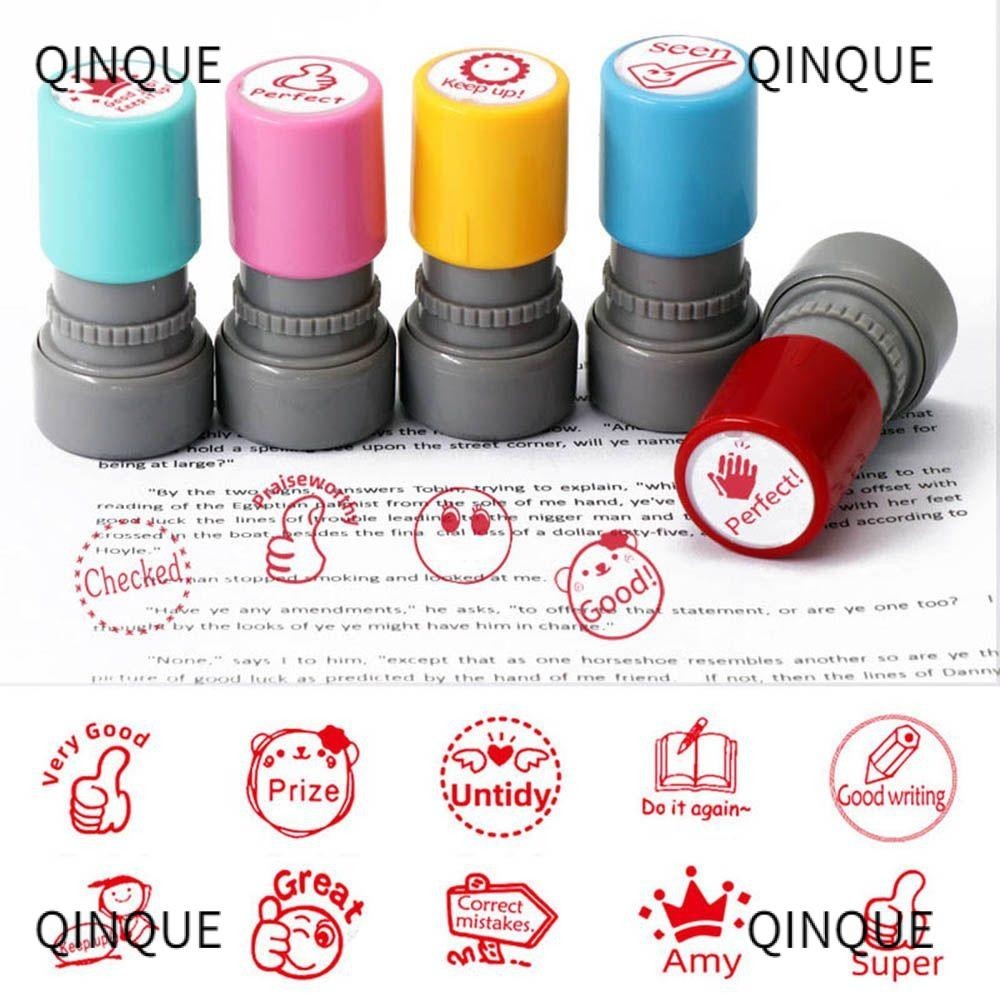 Student Reward Seal DIY Teaching stamp Commentary Stamp English Photosensitive Chapter Children Toy Stamps Office & School Supplies Scrapbooking Stamper Cartoon Stamps