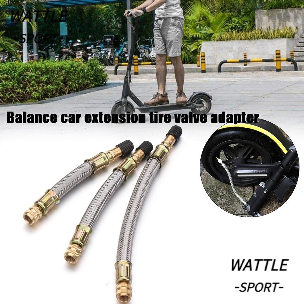 WATTLE Mini Portable Extended Nozzle Skateboard Cycling Tool Scooters Valve Adapter Silicone Nozzles Tire Inflator MTB Bike Accessories Stainless Steel Electric Scooter Air Pump