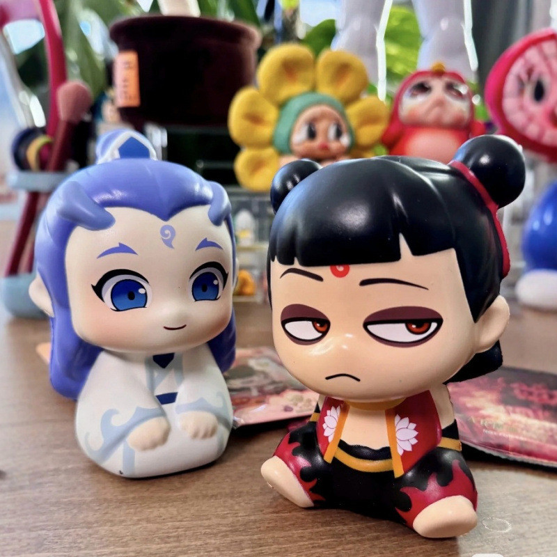 Nezha Anime Merchandise Figure Nezha's Demon Boy Haohai Nezha Ao Bing Pinch Music Little Egg Boy Decompression Handy Tool Slow Rebound Decompression Toy Doll