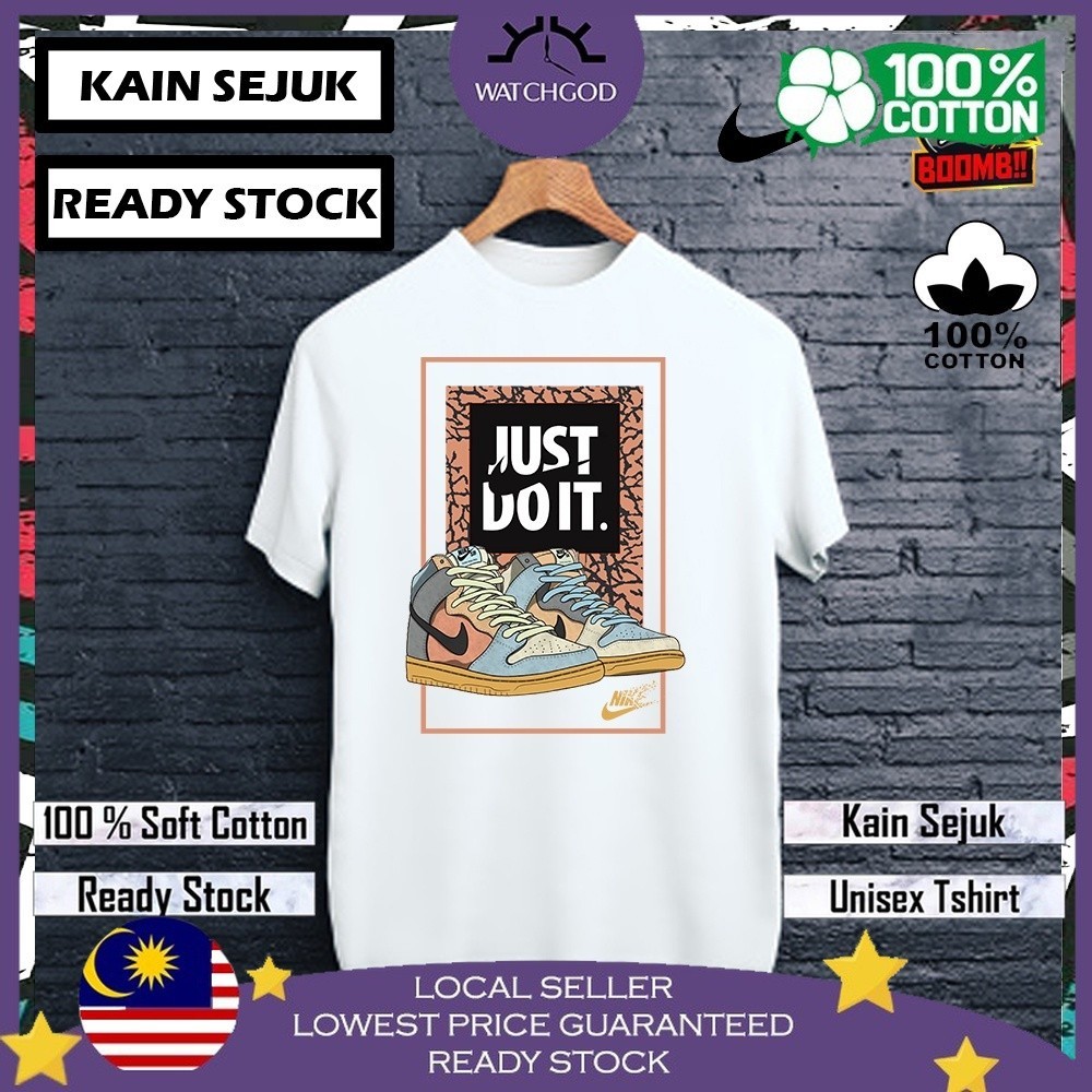 ?90% MEGA SALES? NIKE V3_3 100% Cotton Tshirt T Shirt Streetwear Men Women Unisex Baju Lelaki Wanita Perempuan