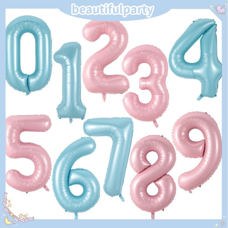32inch Baby Blue Pink Foil Number Balloon 0-9 Digital Balloon  Birthday Party Baby Shower Wedding Decoration Festival Ballon