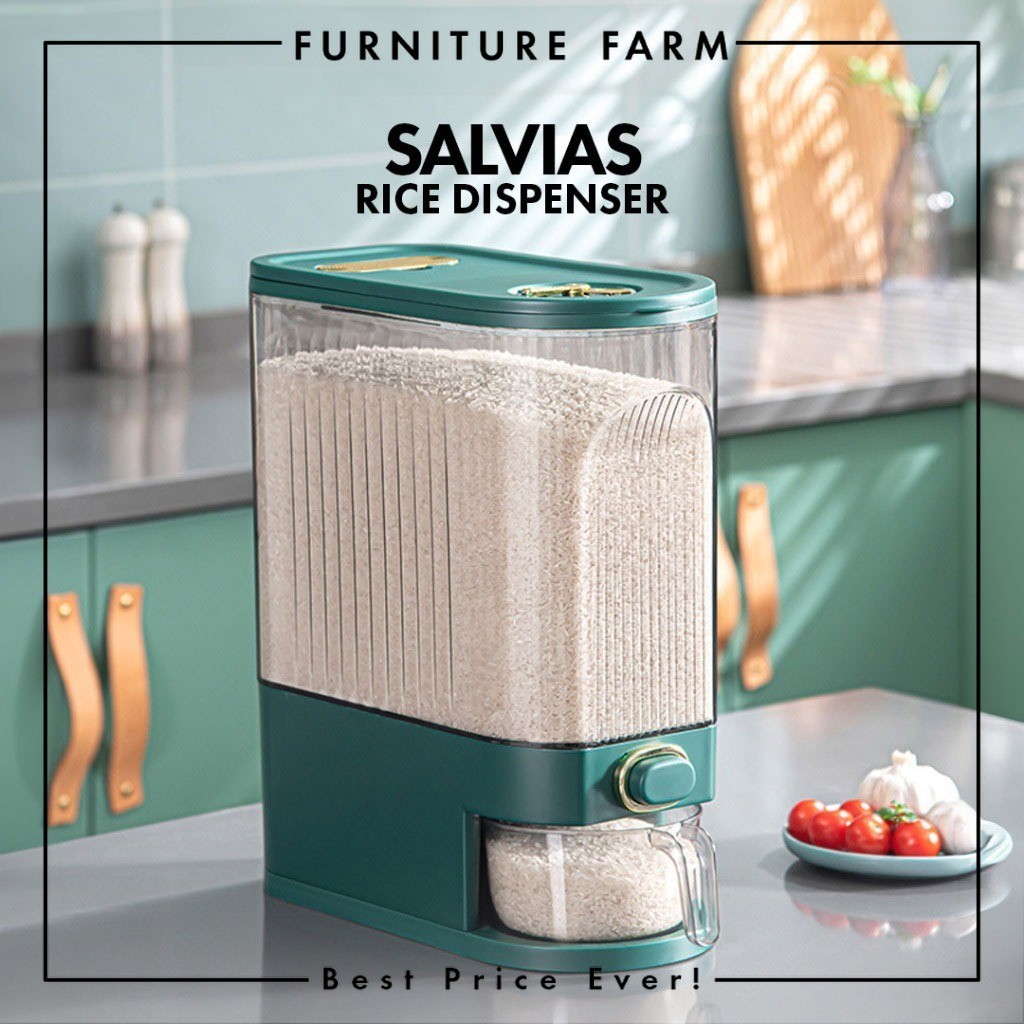 F&F:10KG Rice Dispenser Rice Bucket grain storage box sealed insect-proof and moisture-proof rice storage box