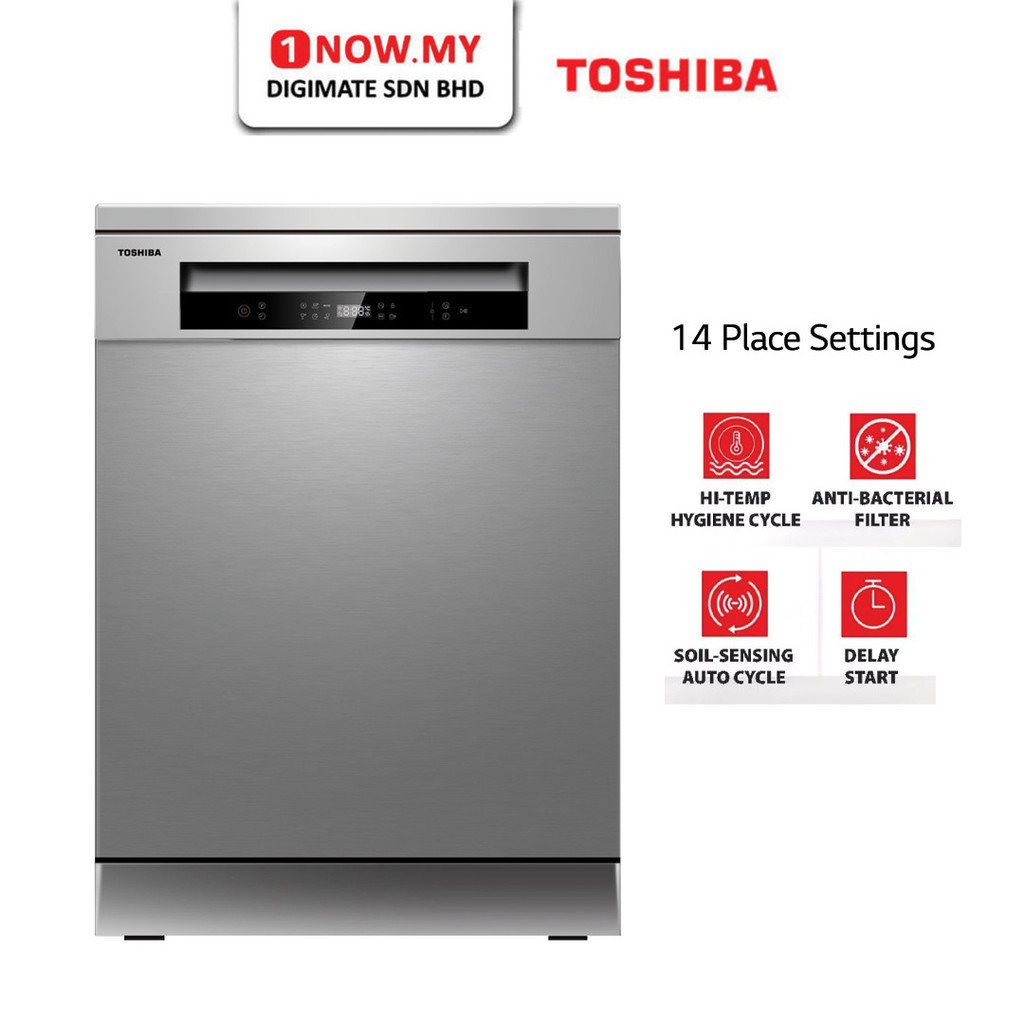 TOSHIBA Dishwasher DW-14F1(S)-MY | 14 Place Settings Free Standing