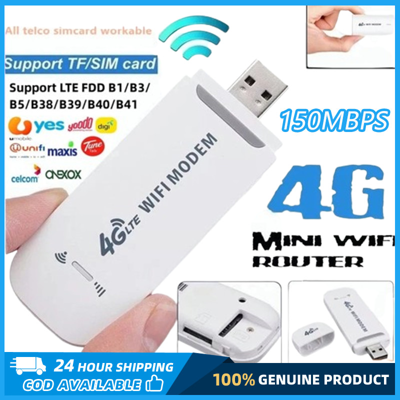 【Malaysia shipping】4G LTE Wifi Modem  USB  Modem  wifi sim card dongle 150Mbps modem stick Wifi wireless network adapter 4G SIM router