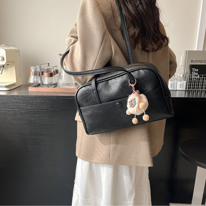 Korean drama heroine style PU armpit bag, retro commuting large-capacity shoulder bag