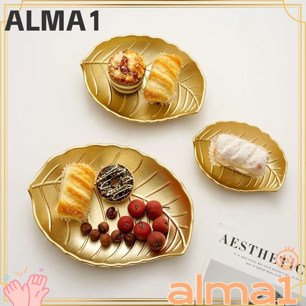 ALA Decorative Tray, Gold Nordic Food Tray, Table Decoration Pineapple Leaf Shape Jewelry Pallet Fruit Snack Dish Serving Tray