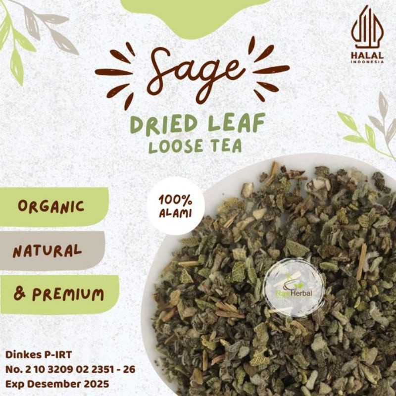 Sage Leaf Loose Tea / Teh Daun Sage  PCOS antioxidant