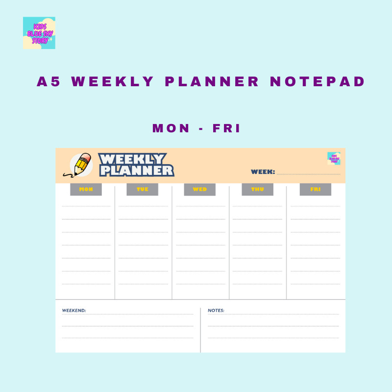 A5 Weekly Planner Notepad 40sheets 100gsm Paper