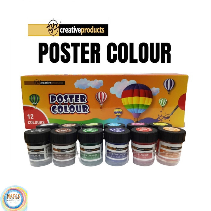 CP Creative Products Non-Toxic Poster Color Set, Poster Colour Paint Set Poster 12 (Bottle) Warna Poster Color 水彩