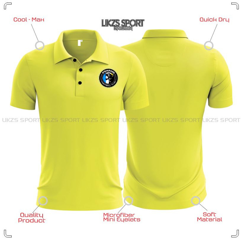 Days Sport Pulau Pinang FC Travel Jersey DX1 Football Futsal Polo   Wear   Microfiber Baju Berkolar Penang