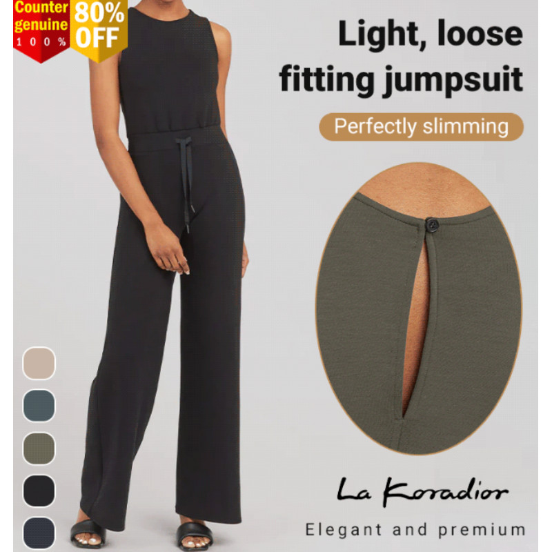 【HOT SALE】[Slimming/Skin-friendly]Perfectly Light And Loose Comfortable Skinny Jumpsuit/Sleeveless/High Waist/Button Design/3D Tailoring/Breathable