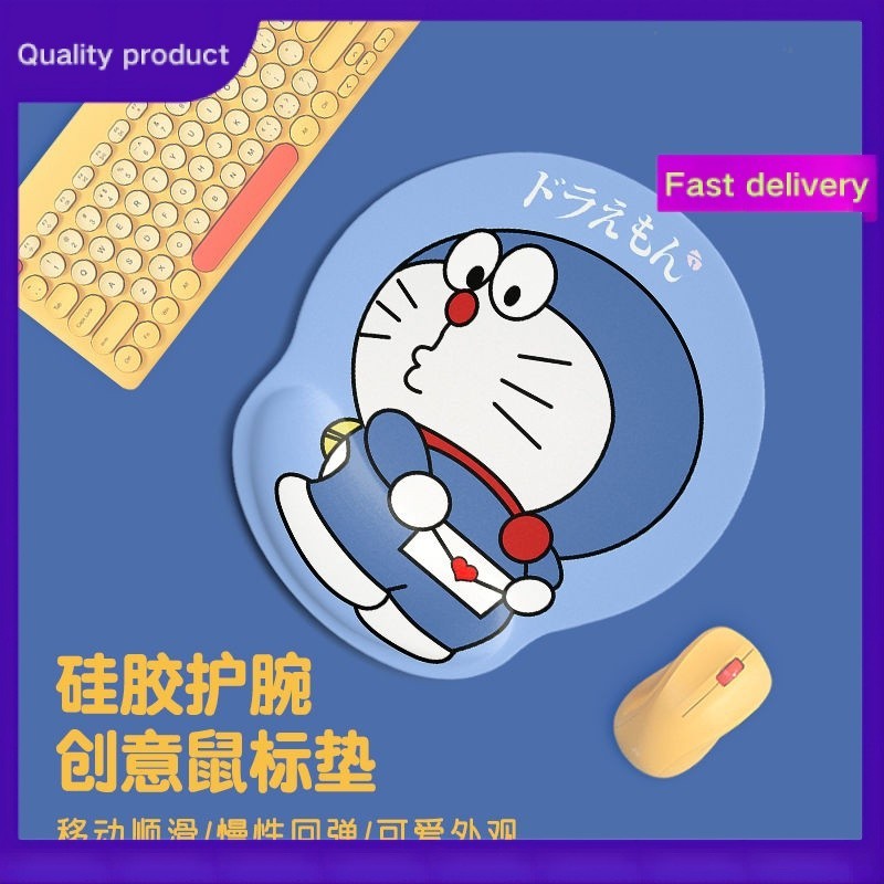 Pad tetikus yang diperibadikan, pad tetikus pelindung lengan Doraemon, pad meja besar, permainan urusan kerja lelaki dan wanita, alas tangan silikon kartun bernilai tinggi Doraemon B9KV
