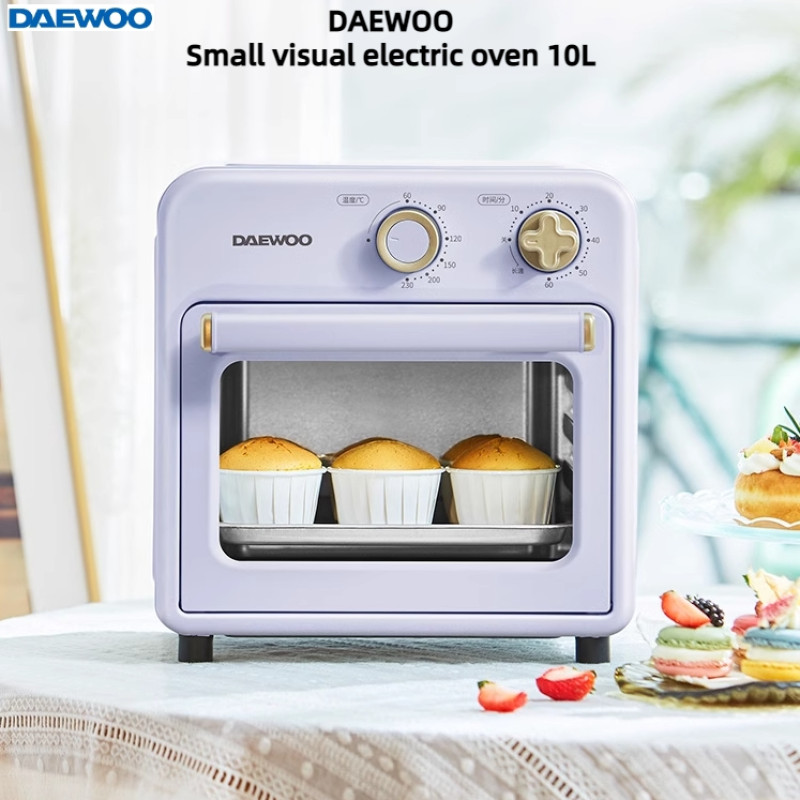 DAEWOO visual Air frying Oven 10L  Smart Fryer Oven DY-KX05  Visible Air Oven air frying pot full automatic french fries machine Electric grill small electric oven all in one household baking tray Oil Free Fryer Nonstick pan gift Roaster Toaster Digital