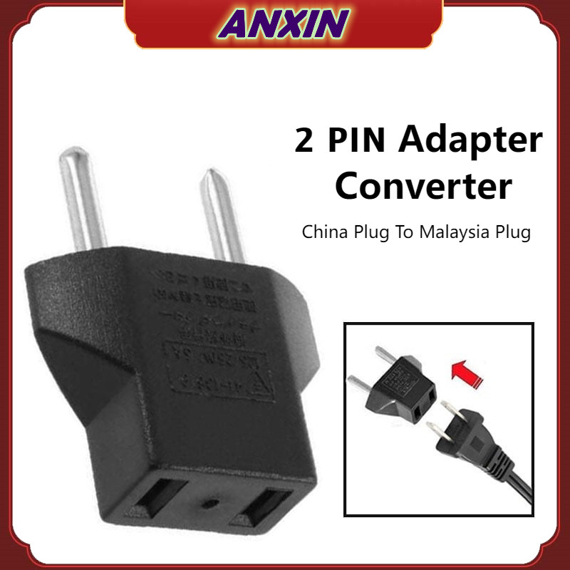 (2 PIN Adapter) Converter US Input to EU Malaysia Output Round Plug Socket Travel Household China Plug To Malaysia Plug