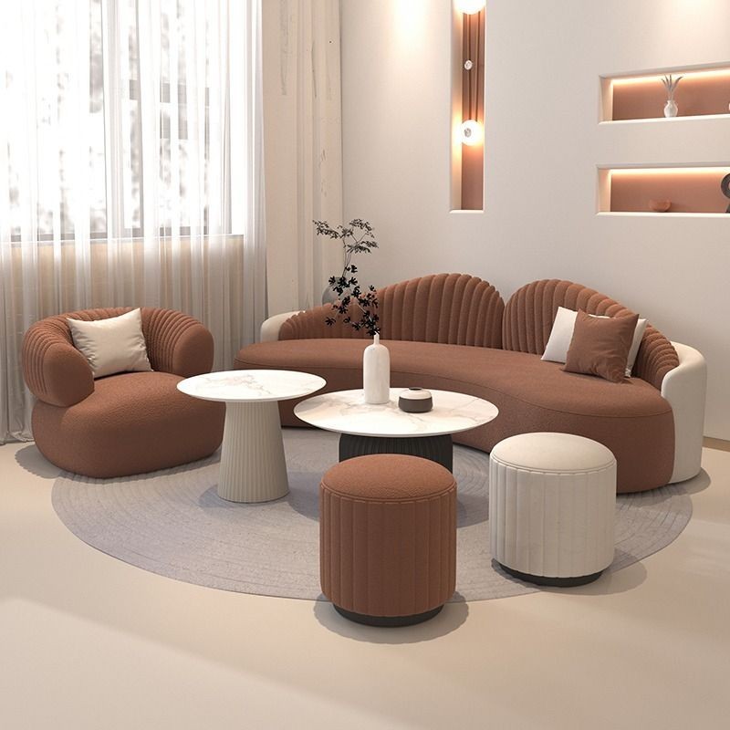 Beauty Salon Sofa Curved Light Luxury Clothing Store Sofa Special-shaped Creative Design Sofa Simple And Modern