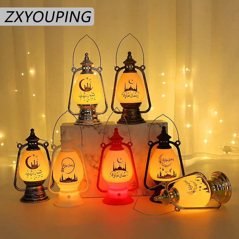 Led Smokeless Electronic Lamp Ramadhan Decoration Electronic Candle Holder, Wind Lamp Craft, Arabic Lantern, Study Lighting Home Eid Decoration