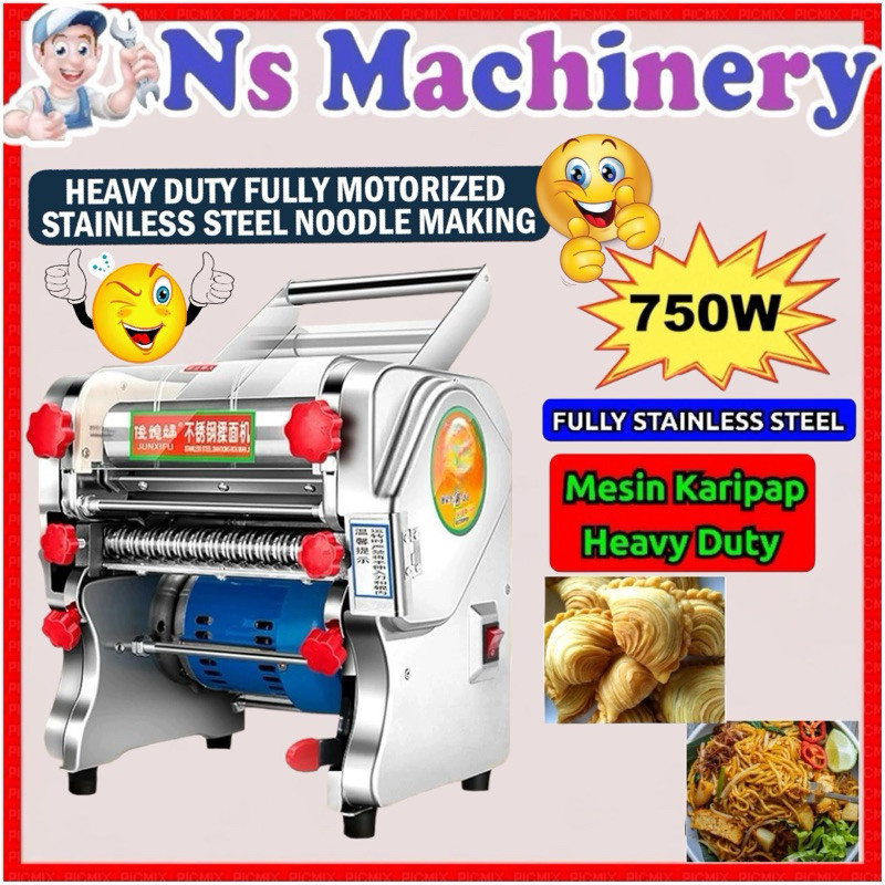 Premium Stainless Steel Electric Noodle Maker Noodles machine, dough sheeter machine,Pasta Dumpling curry puff Maker750w